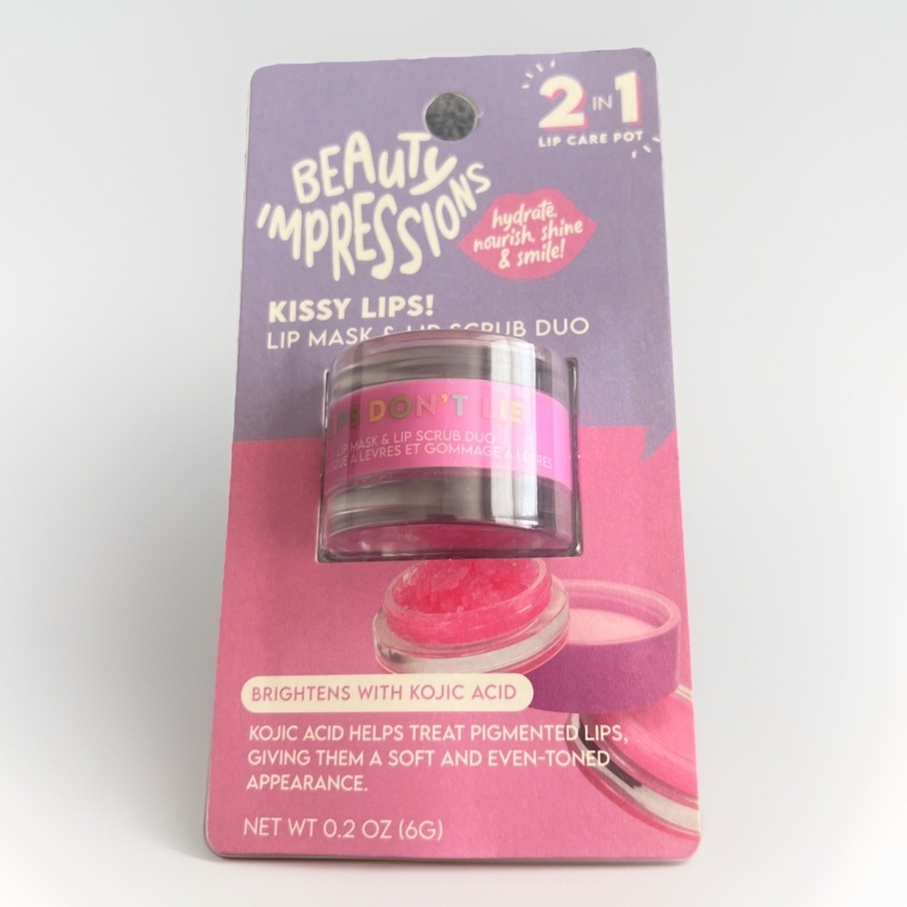Beauty Impressions Kissy Lips Mask & Scrub Duo Viral TikTok Brighten Soften New
